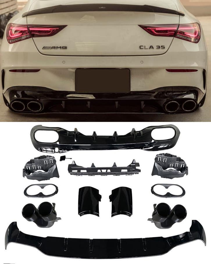 Geschikt voor Mercedes W118 CLA-Klasse Diffuser + uitlaatstu, Auto diversen, Auto-accessoires, Verzenden