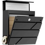 Avalo Brievenbus RVS Zwart met Krantenvak en Slot - Incl., Verzenden