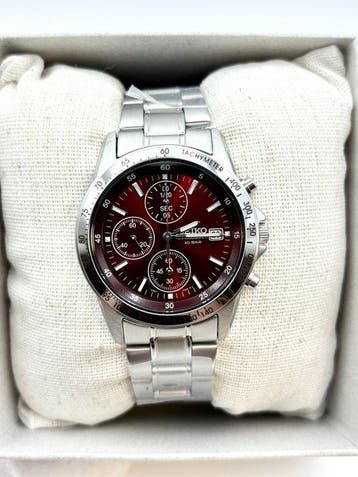 Seiko - Quartz Chronograph Red Dial - Zonder minimumprijs -