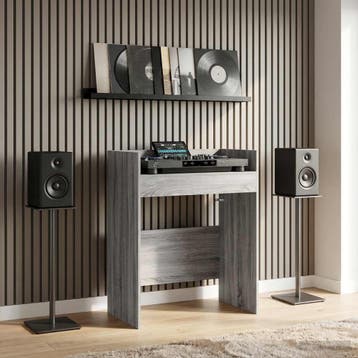 vidaXL DJ Tafel Grijs Sonoma 82 x 45 x 102 cm Bewerkt hout, Verzenden, Nieuw