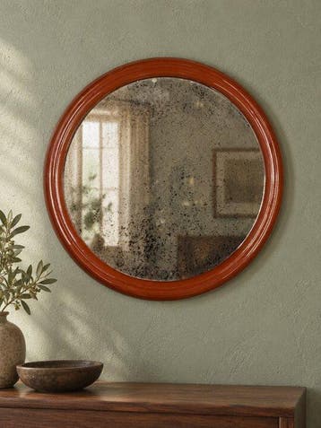 Spiegel - Glas, kunststof - Tiger ronde wandspiegel, Antiek en Kunst