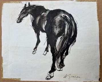 Monique Giresse (1926–1980) - Portrait d’un cheval (Vendu, Antiek en Kunst