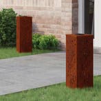 vidaXL Zonne LED Pad Licht 2 pcs Roestig Cortenstaal, Verzenden, Nieuw