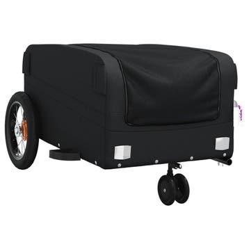 vidaXL Fietskar met wiel met opslag Zwart S Oxford polyester, Verzenden