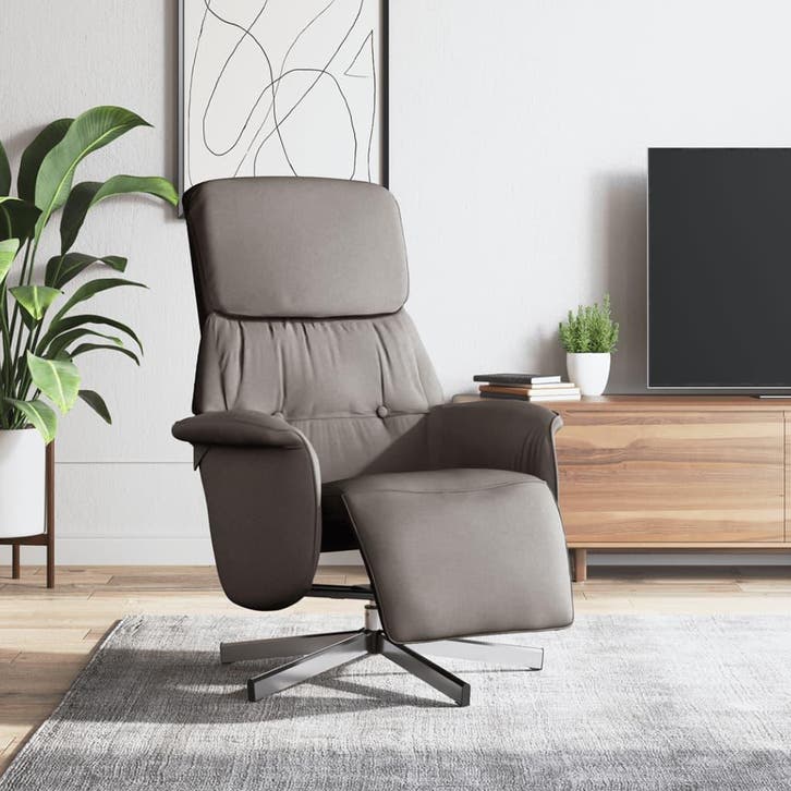 vidaXL Fauteuil verstelbaar met voetensteun stof taupe, Huis en Inrichting, Fauteuils, Nieuw, Verzenden