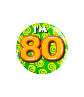 Im 80 Button 80 Jaar 5,5cm, Verzenden