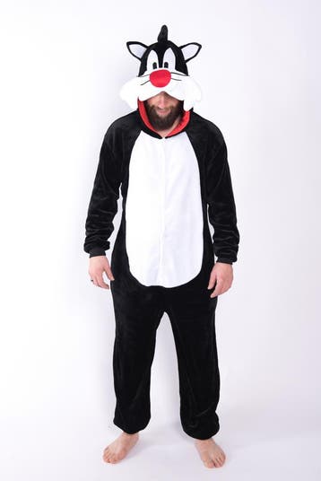 Onesie Sylvester Pak Kind Kostuum 128-134 Kat Kattenpak, Ophalen of Verzenden, Nieuw