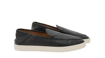 GIORGIO ARMANI - 10 UK - 44 IT - Slip on Sneakers Black Calf, Nieuw