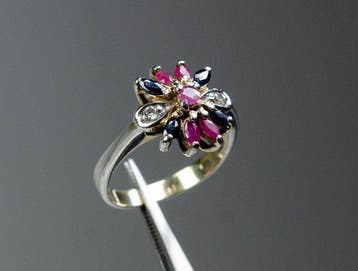 Zonder minimumprijs - Ring - 925 zilver - 0,50 ct robijnen -, Nieuw