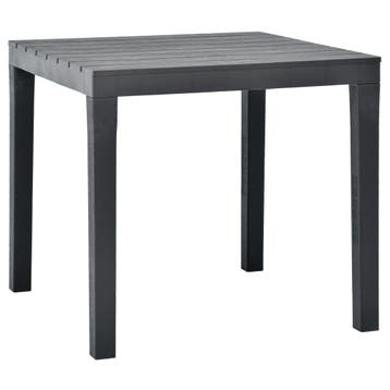 vidaXL Tuintafel 78x78x72 cm kunststof antraciet, Tuin en Terras, Tuintafels, Verzenden, Nieuw