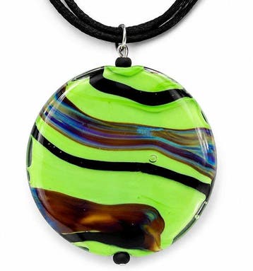 Murano-glas, Zilver - Ketting met hanger - uniek stuk