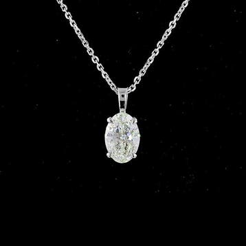 Zonder minimumprijs - Hanger - 14 karaat Witgoud - 1.03ct.