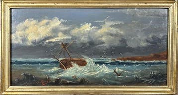 Henri Roch (XIX) - Coppia di paesaggi marine
