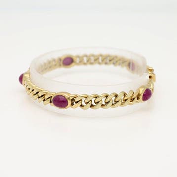 Armband - 14 karaat Geel goud Robijn, Handtassen en Accessoires, Armbanden, Nieuw