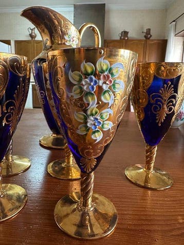 Guerrieri Murano - Service de boisson pour 6 (7) - Verre -, Antiquités & Art