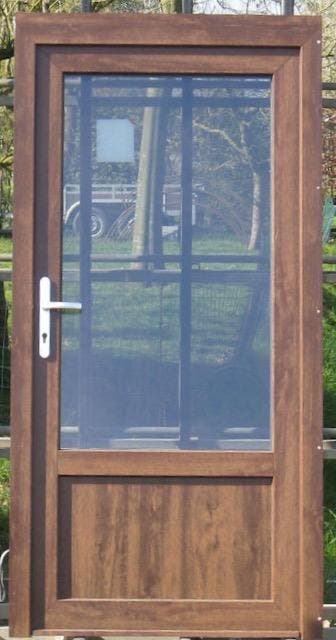 pvc buitendeur , achterdeur , deur 99 x 197 creme / eik, Doe-het-zelf en Bouw, Deuren en Vliegenramen, 80 tot 100 cm, Minder dan 200 cm