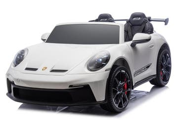Kinderauto PORSCHE GT3 wit,2 zitter, Mp4, leder, eva, FM, BT, Ophalen of Verzenden, Nieuw