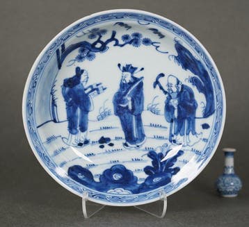 Kangxi (1662-1722) - Schotel - Delicaat Bord - Drie Wijzen