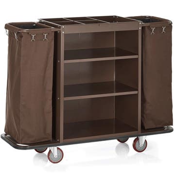 Huishoudwagen | Staal/Hout | 3 Niveaus | Incl. Waszakken |, Zakelijke goederen, Verzenden, Nieuw in verpakking