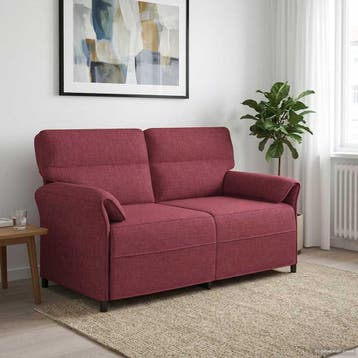 vidaXL 2-Zits Sofa 2-zits Wijnrood 158 x 83 x 95 cm Stof, Verzenden, Nieuw