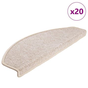 vidaXL Trapmatten 20 stuks 65x24x4 cm Taupe Halfrond Groot, Doe-het-zelf en Bouw, Ladders en Trappen, Verzenden, Nieuw