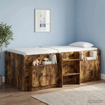 vidaXL Bedkast 2 pcs Gerookt eiken 66 x 35 x 48 cm Bewerkt, Verzenden, Nieuw