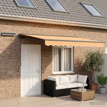 vidaXL Elektrisch Uitschuifbare Zonneluifel Zand 4,5 × 3,5 m, Verzenden, Nieuw