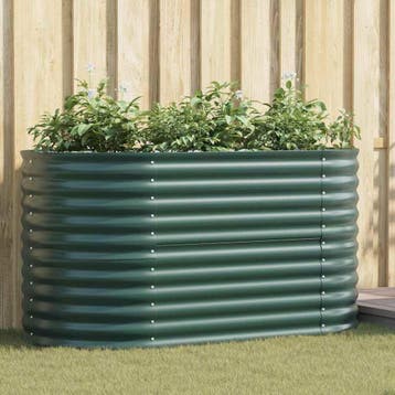 vidaXL Verhoogd bed Groen 160 x 80 x 81 cm Staal, Verzenden, Nieuw