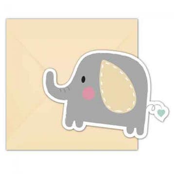 Baby Olifant Uitnodigingen 6st, Verzenden