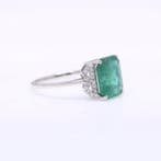 Zonder minimumprijs - Ring Platina - 3.06ct. tw. Smaragd -, Nieuw