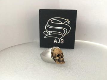 AJS - Fait main massif de 31 grammes - Signet Memento Mori