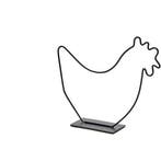 Metalen Frame Hen Kip op voet Zwart 37x32 cm, Nieuw