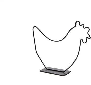 Metalen Frame Hen Kip op voet Zwart 37x32 cm, Nieuw