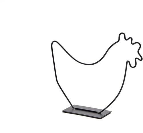 Metalen Frame Hen Kip op voet Zwart 37x32 cm, Huis en Inrichting, Woonaccessoires | Kunstplanten en Kunstbloemen, Nieuw