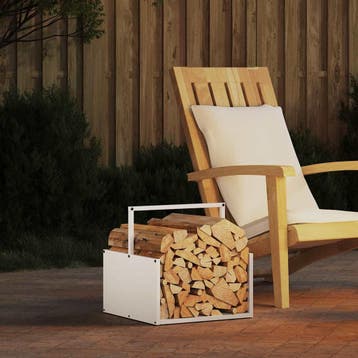 vidaXL Brandhoutrek 40x40x40 cm koudgewalst staal wit, Verzenden