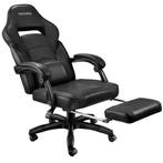 tectake Racing bureaustoel Comodo met voetsteun - zwart/zwar, Huis en Inrichting, Bureaus, Verzenden, Nieuw