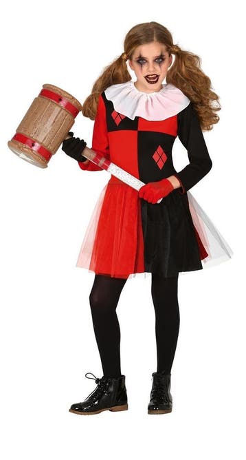 Harlekijn Halloween Kostuum Kind zwart-rood, Verzenden, Nieuw