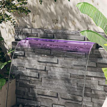 vidaXL Watervaloverlaat met RGB LEDs 108 cm roestvrij staal, Tuin en Terras, Verzenden, Nieuw