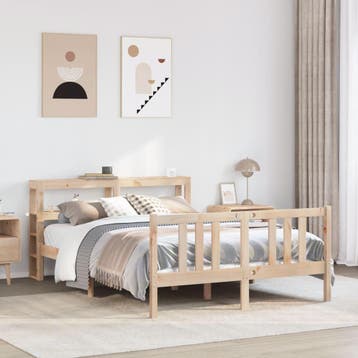 vidaXL Bedframe met hoofdbord massief grenenhout 120x200 cm, Verzenden, Nieuw