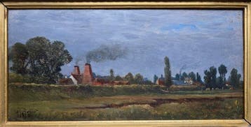 Narcisse Rabier XIXème - Saint Pryvé, les tuileries