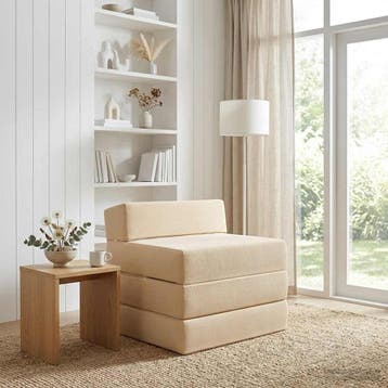 vidaXL Vouwbare Sofa Bed Crèmekleurig 200 x 70 x 15 cm, Verzenden