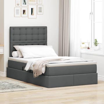 vidaXL Opslag bed met matras met opslag Donkergrijs 120 x, Huis en Inrichting, Verzenden, Nieuw