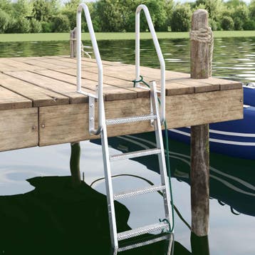 vidaXL 4-treden steigerladder zilver 58 x 77 x 166 cm, Watersport en Boten, Bootonderdelen, Verzenden, Nieuw