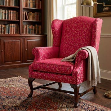 BA245 - Magnifiek Venetiaans Lampasso Bordeaux - Glanzend en, Antiek en Kunst