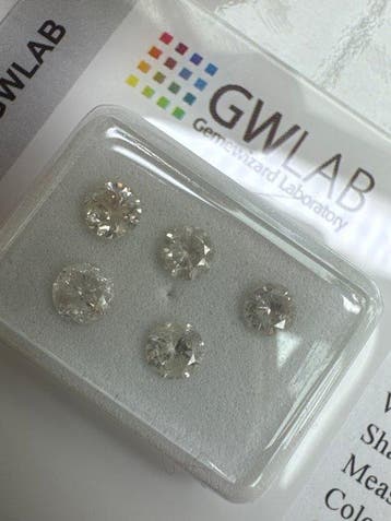 Zonder minimumprijs - 5 pcs Diamant (Natuurlijk) - 1.06 ct -, Nieuw
