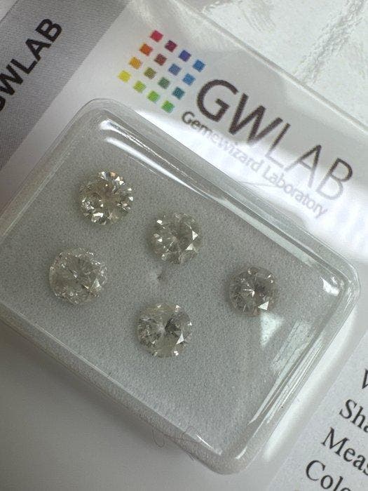 Zonder minimumprijs - 5 pcs Diamant (Natuurlijk) - 1.06 ct -, Handtassen en Accessoires, Edelstenen