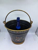 Seau - Main peinte à la main - Métal - refroidisseur de vin