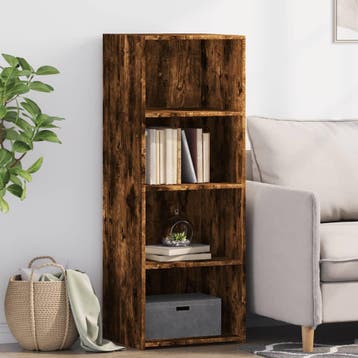 vidaXL Hoge kast 45x41x124 cm bewerkt hout gerookt, Huis en Inrichting, Verzenden, Nieuw