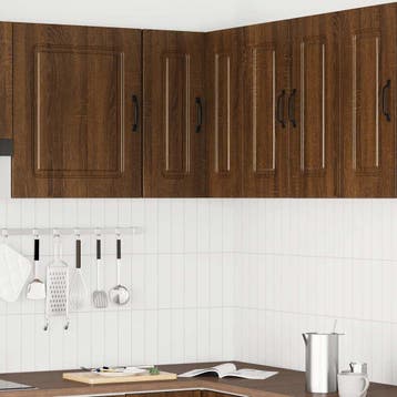 vidaXL Keukenwandhoekkast Kalmar bewerkt hout bruin, Verzenden, Nieuw