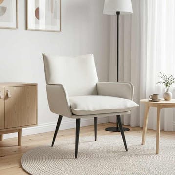 vidaXL Fauteuil Wit Kunstleer, Maison & Meubles, Fauteuils, Verzenden